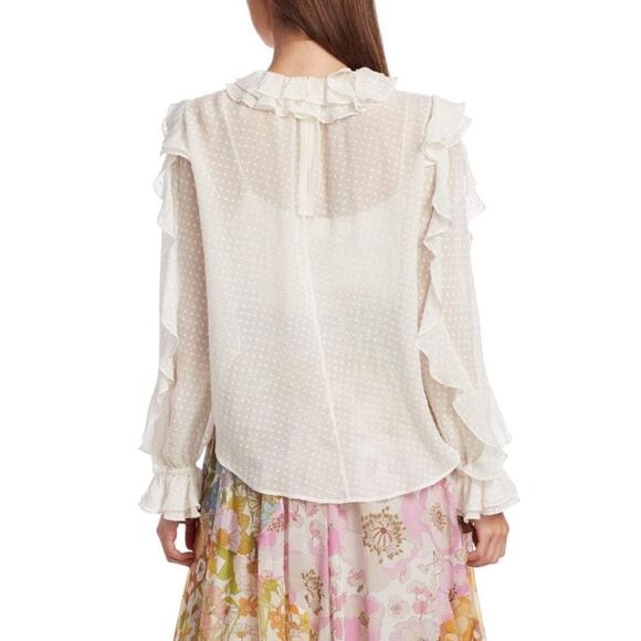Copied - ZIMMERMANN Super 8 Dot Ruffle Silk blend Blouse - 1 (4-6) - Picture 3 of 5